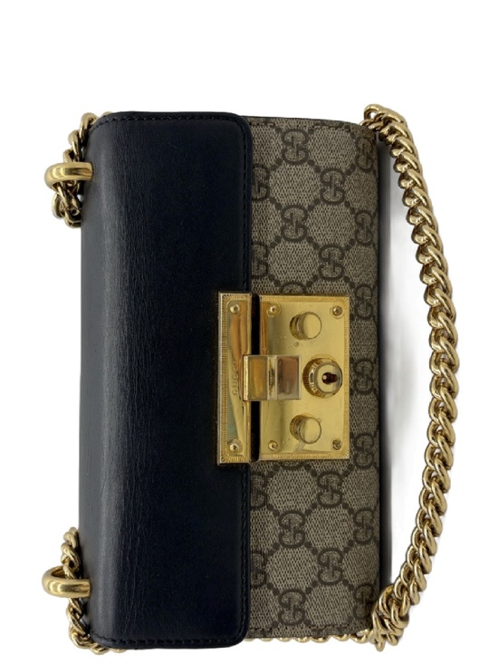 Gucci Handbags - Gucci Padlock GG Supreme Small Chain Shoulder Bag Black Leather Gold Hardware